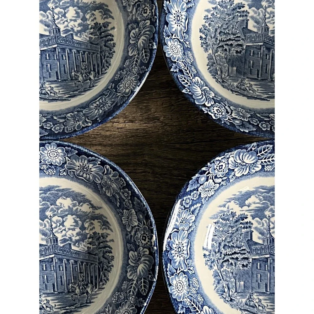Blue and White Liberty Blue, Historical Colonial Scenes Collection Bowl